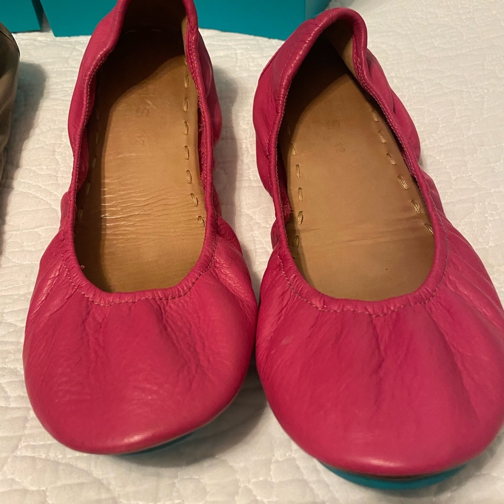 Tieks Size 12 Fuschia, some small flaws, see photos.